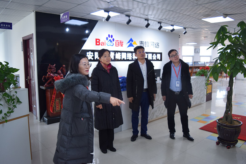 中共河南省委網(wǎng)信辦社評(píng)處處長李麗同志，中共安陽市委網(wǎng)信辦副主任、市互聯(lián)網(wǎng)行業(yè)黨委書記王曉萌同志蒞臨安陽青峰網(wǎng)絡(luò)參觀指導(dǎo)！